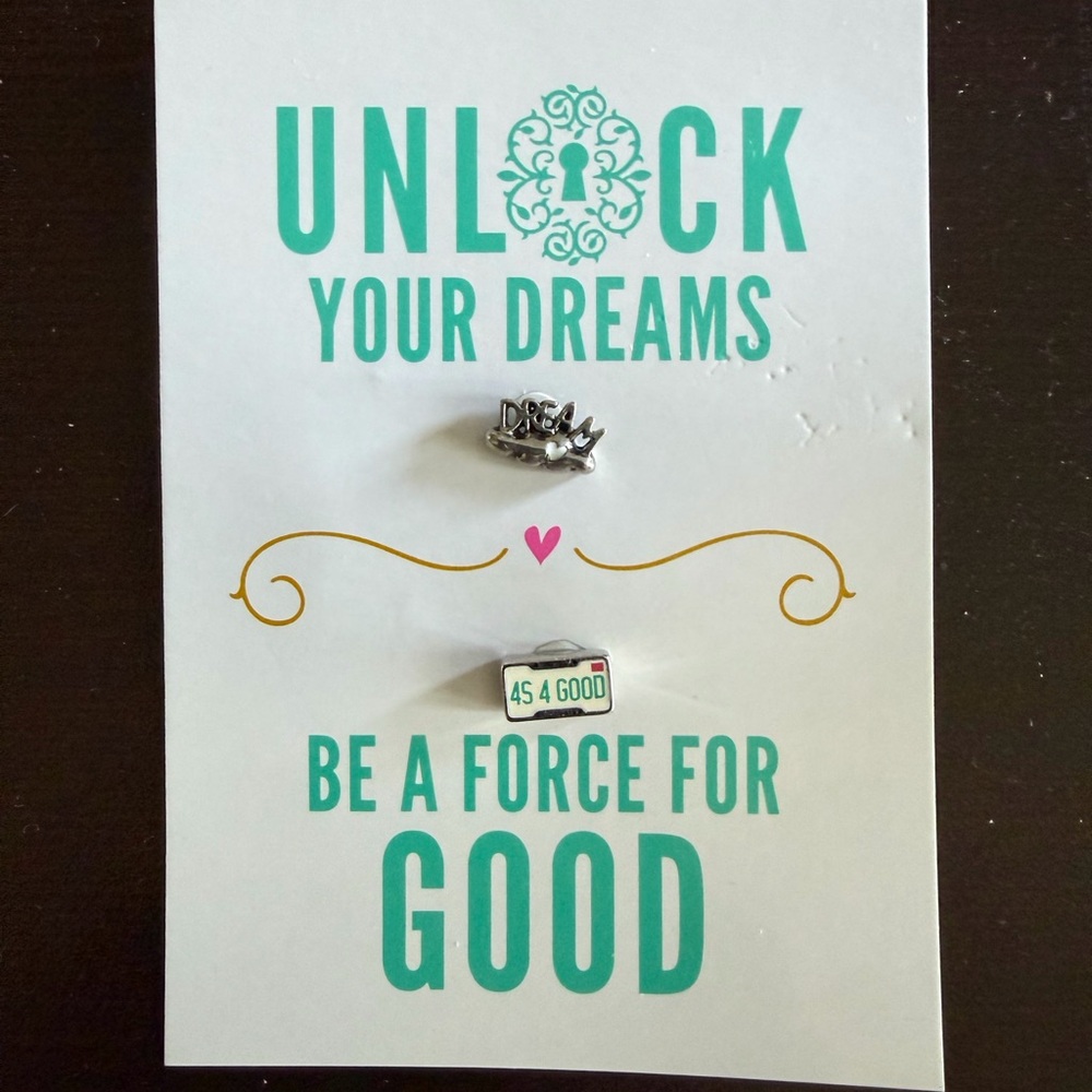 Origami Owl charms. Unlock Your Dreams & Be a Force for Good